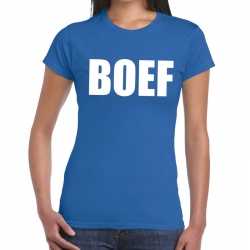 Toppers boef tekst t shirt blauw dames