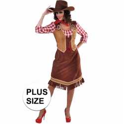 Toppers grote maten cowgirl jurk geruite blouse dames