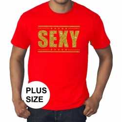 Toppers grote maten sexy t shirt rood gouden letters