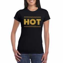 Toppers hot t shirt zwart gouden glitters dames