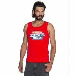 Toppers tanktop / mouwloos kan ook niet zingen shirt rood heren
