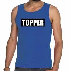 Toppers topper in kader tanktop / mouwloos shirt blauw heren