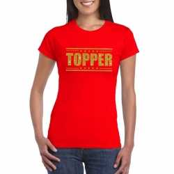 Toppers topper t shirt rood gouden glitters dames