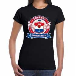 Toppers zwart toppers drinking team t shirt dames