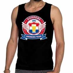 Toppers zwart toppers drinking team tankop / mouwloos shirt heren