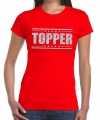 Topper t-shirt rood zilveren glitters dames