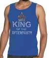 Toppers blauw toppers king of the afterparty glitter tanktop shirt heren