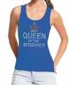 Toppers blauw toppers queen of the afterparty glitter tanktop dames