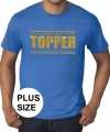 Toppers grote maten topper shirt blauw gouden glitters heren
