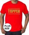 Toppers grote maten topper shirt rood gouden glitters heren