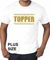 Toppers grote maten topper shirt wit gouden glitters heren