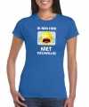 Toppers ik ben hier niet vrijwillig t-shirt blauw dames