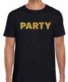 Toppers party goud glitter tekst t-shirt zwart heren
