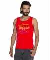 Toppers rood helemaal toppie mouwloos shirt heren