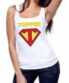 Toppers super topper logo tanktop mouwloos shirt wit dames