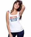 Toppers tanktop mouwloos kan ook niet zingen shirt wit dames