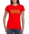 Toppers topper t-shirt rood gouden glitters dames