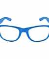 Toppers verkleed bril metallic blauw