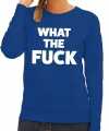 Toppers what the fuck tekst sweater blauw dames
