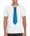 Toppers wit t-shirt blauwe stropdas heren