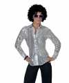 Toppers zilveren disco seventies verkleed blouse dames